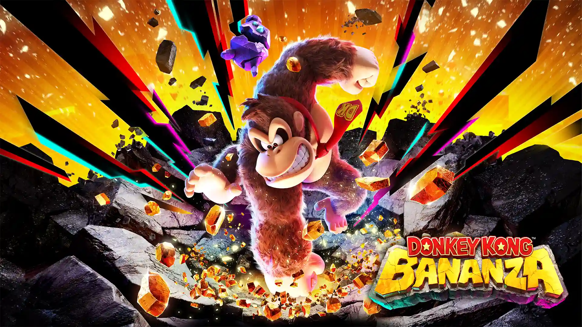 Donkey Kong smashing through destructible environments